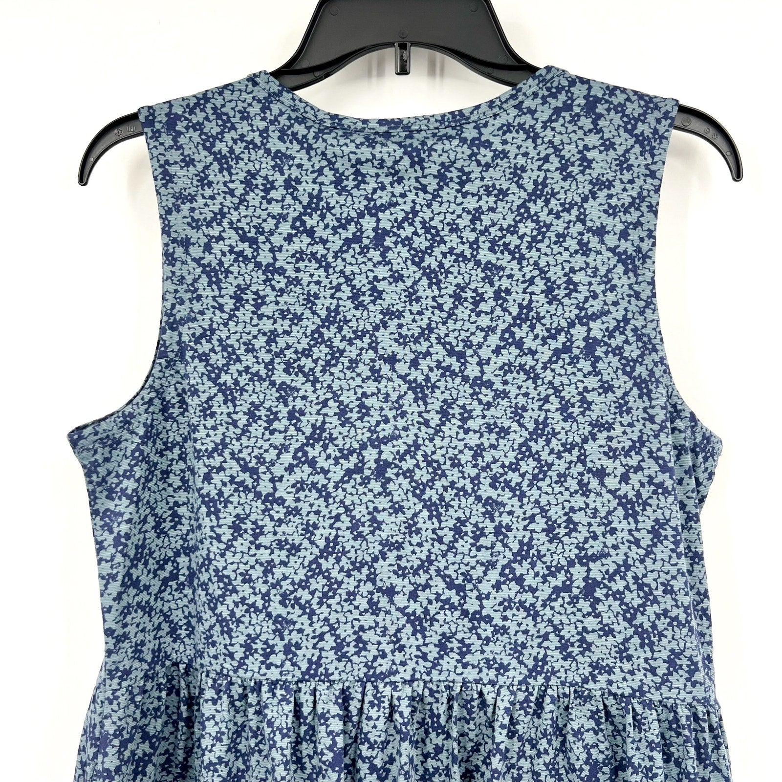 TOAD & CO Women's Marley Tiered Tank Dress Medium Blue Floral Tonal Print NWT