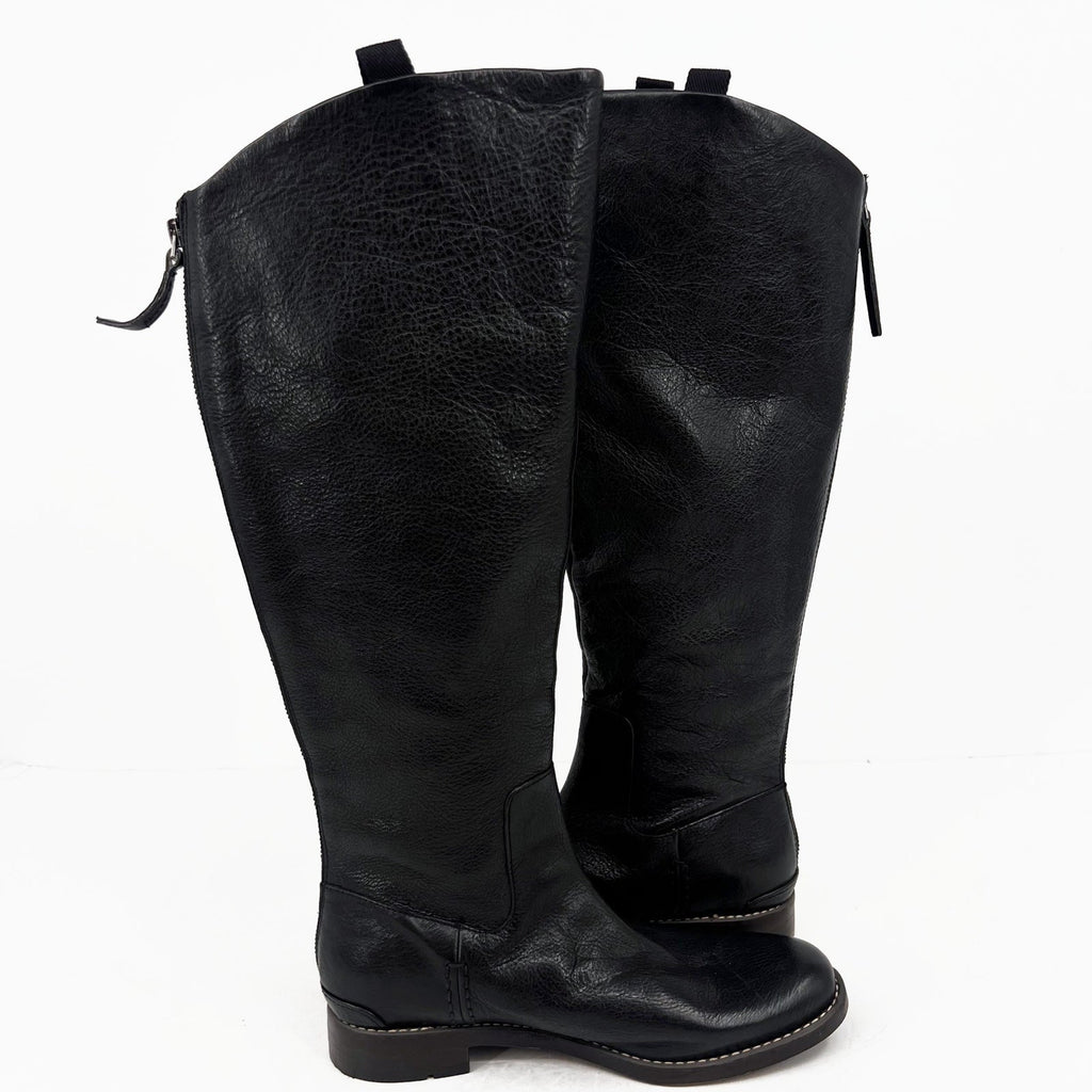 Franco Sarto Womens Meyer Knee High Riding Boots Size 8.5 EU 38.5 Black NWOB