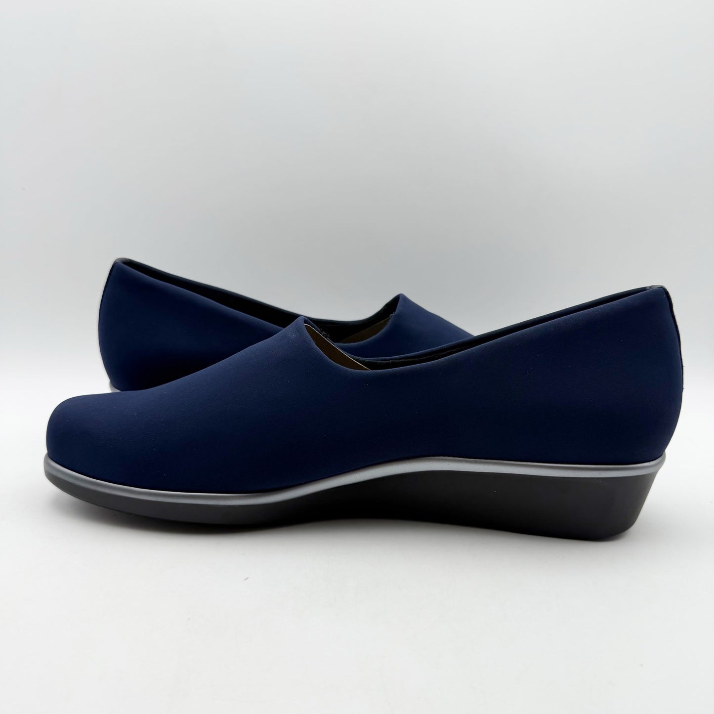 SAS Womens Bliss Slip On Wedge US 11 M Navy Blue Comfort NIB