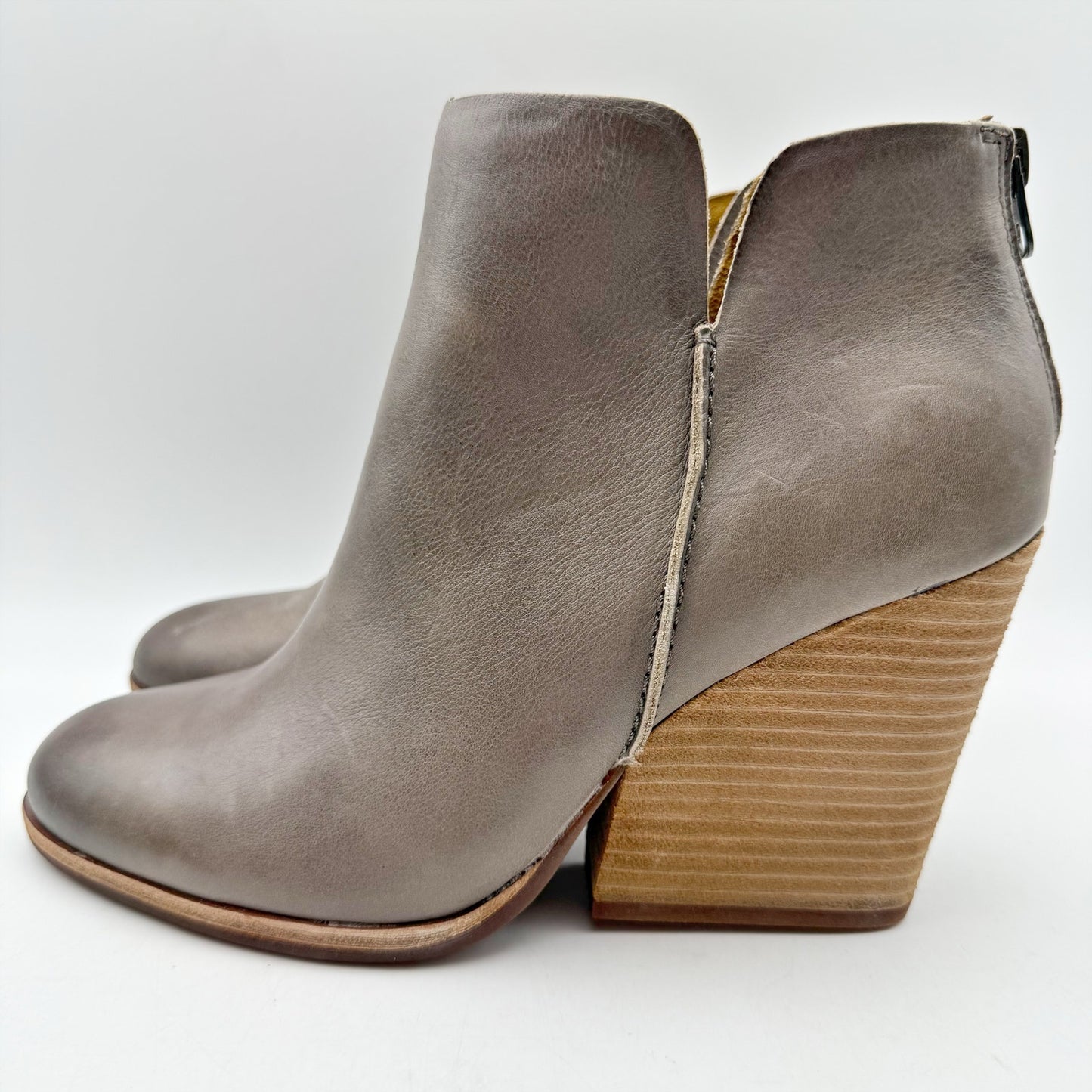 Kork-Ease Womens Chandra ll Heeled Bootie US 8.5 M EU 39 Grey Leather NIB
