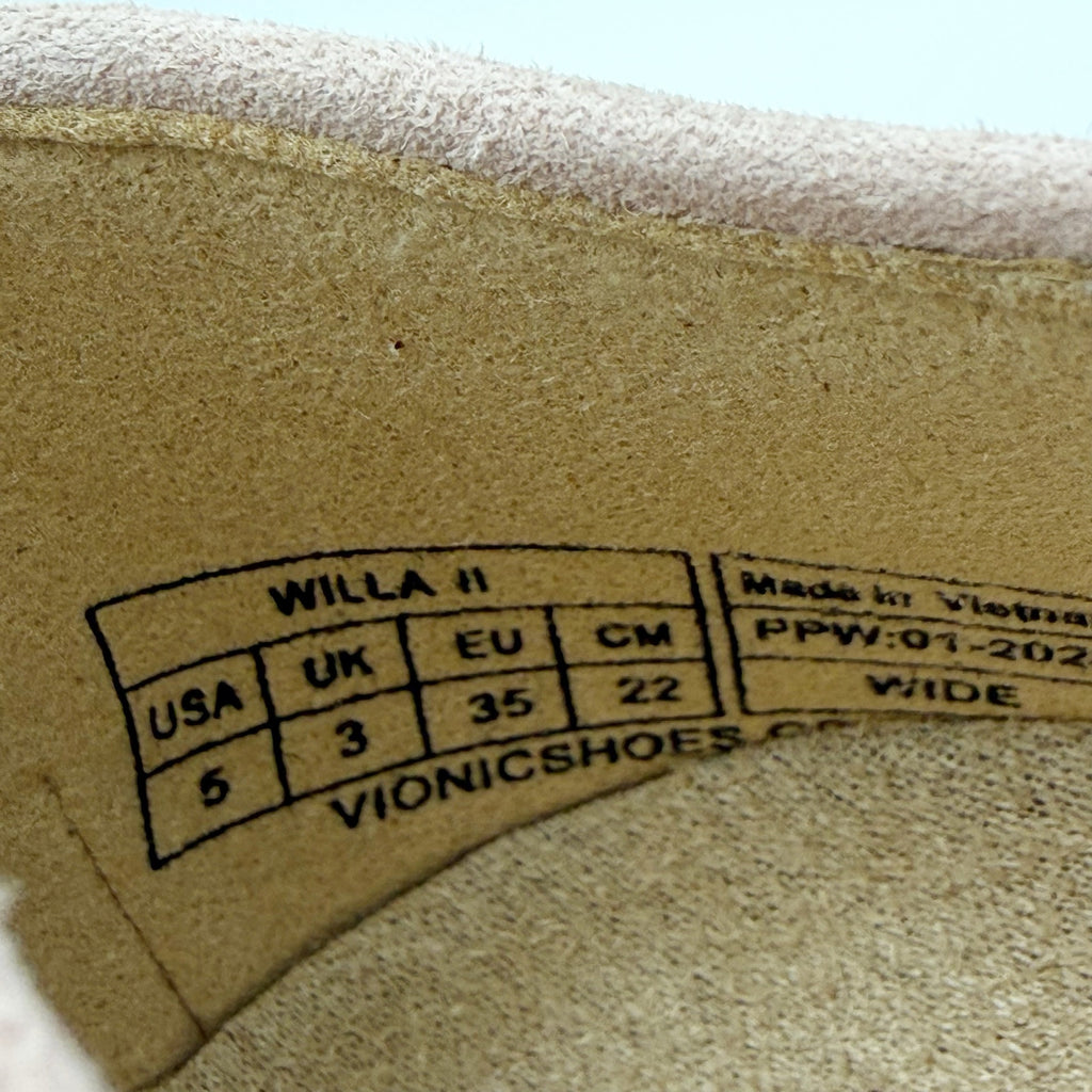 Vionic Womens Willa ll Flat Loafers US 5 WIDE EU 35 Pink Suede Slip On NIB