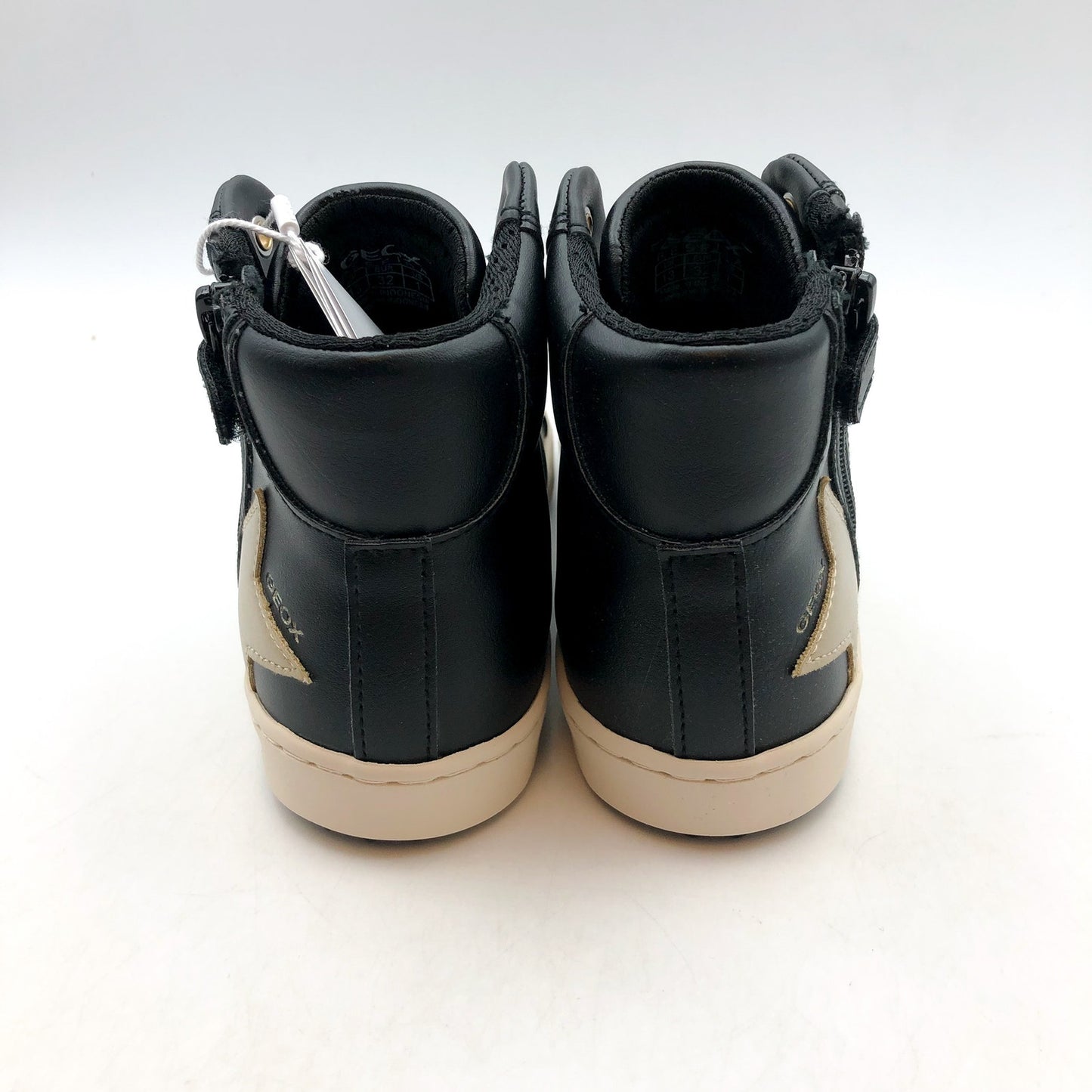 GEOX Girls J Kalispera High Top Sneakers US 3.5 EU 35 Black Star Lace Up NIB