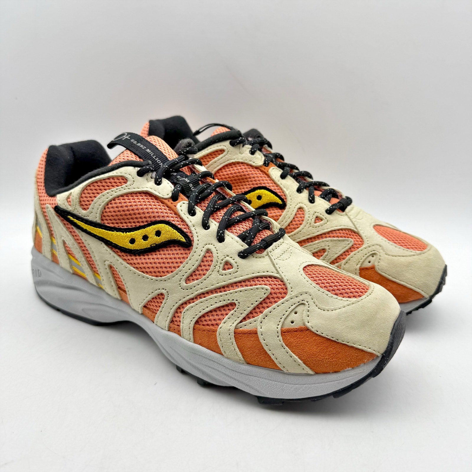 Saucony Mens Grid Azura 2000 Running Sneakers US 8 EU 41 Orange Tan Athletic NIB
