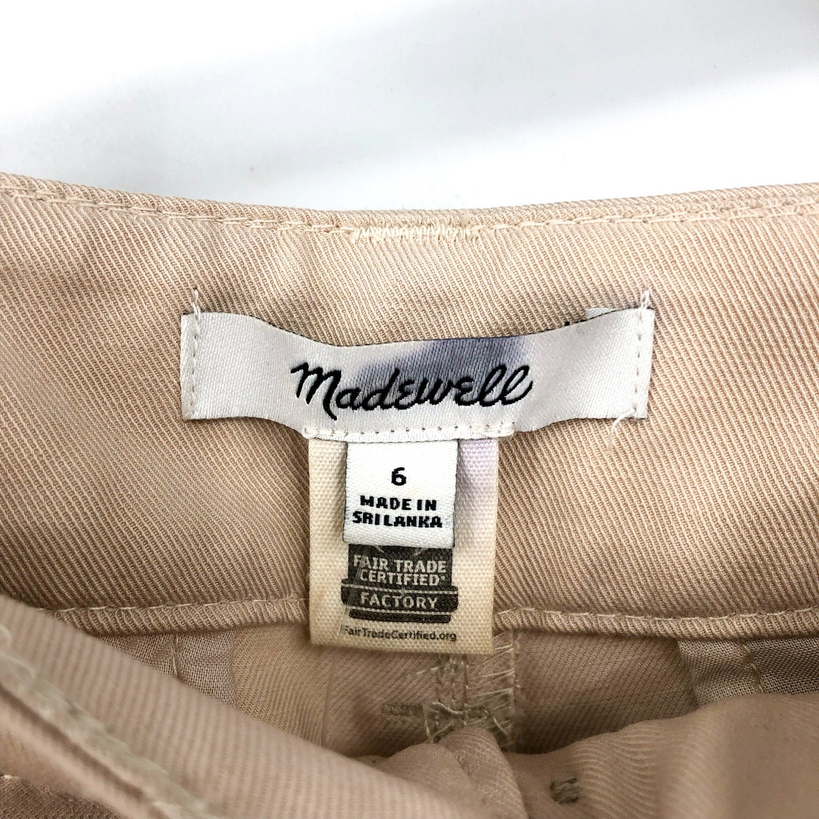 MADEWELL Women's The Harlow Pants Size 6 Tan Harvest Moon Wide Leg NG521 NWT