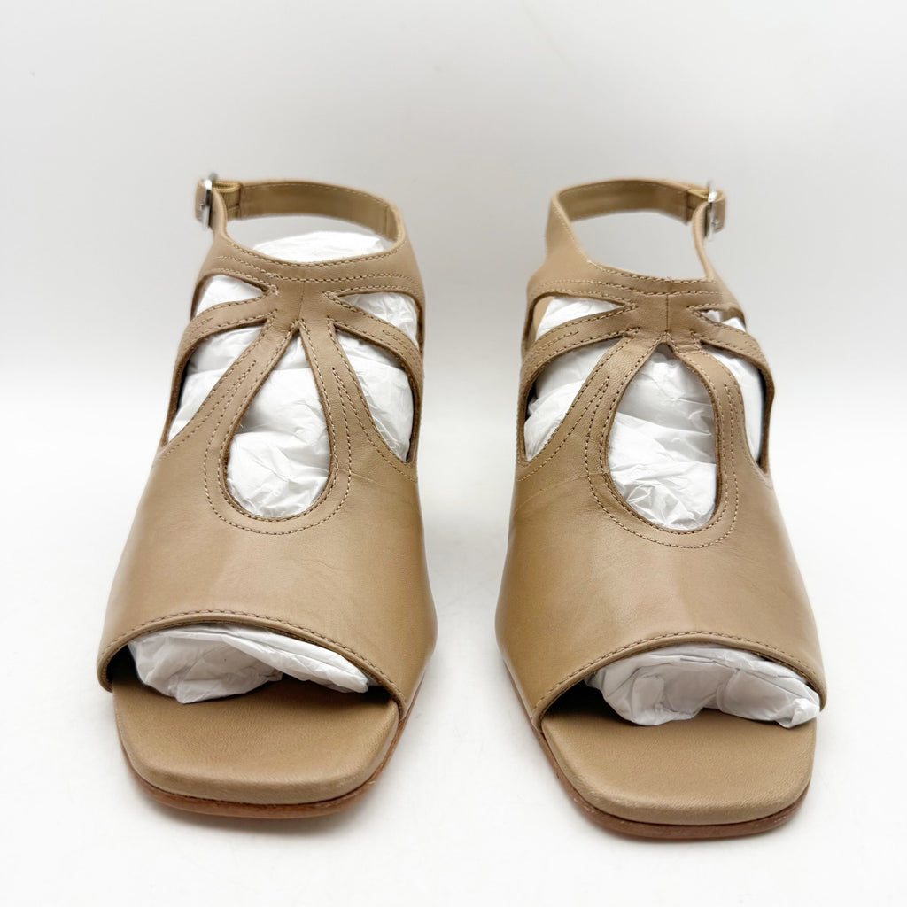 Bernardo Womens Lainey Heeled Sandals Size 8 M Tan Beige Leather NWOB