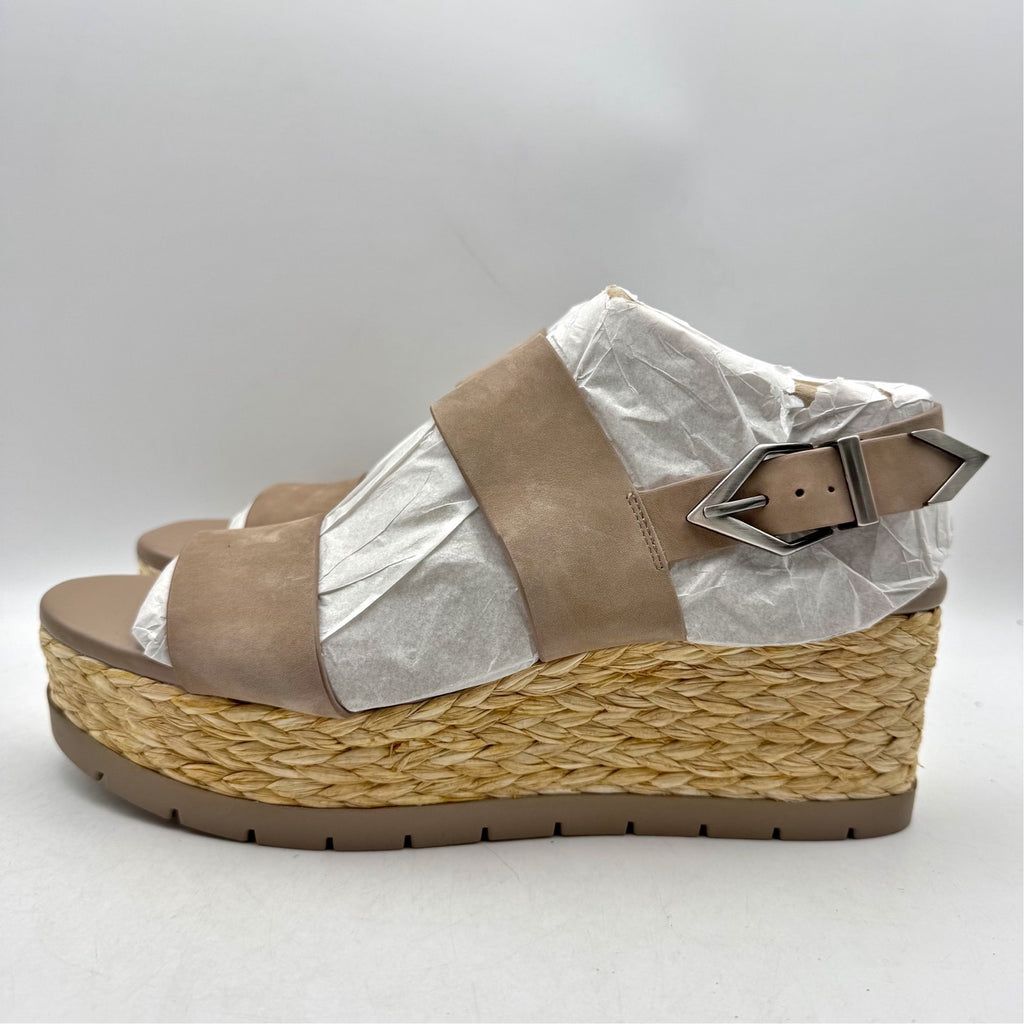 Vince Camuto Womens Maipelle Espadrille Wedge Sandals US 10 Taupe Leather NWOB