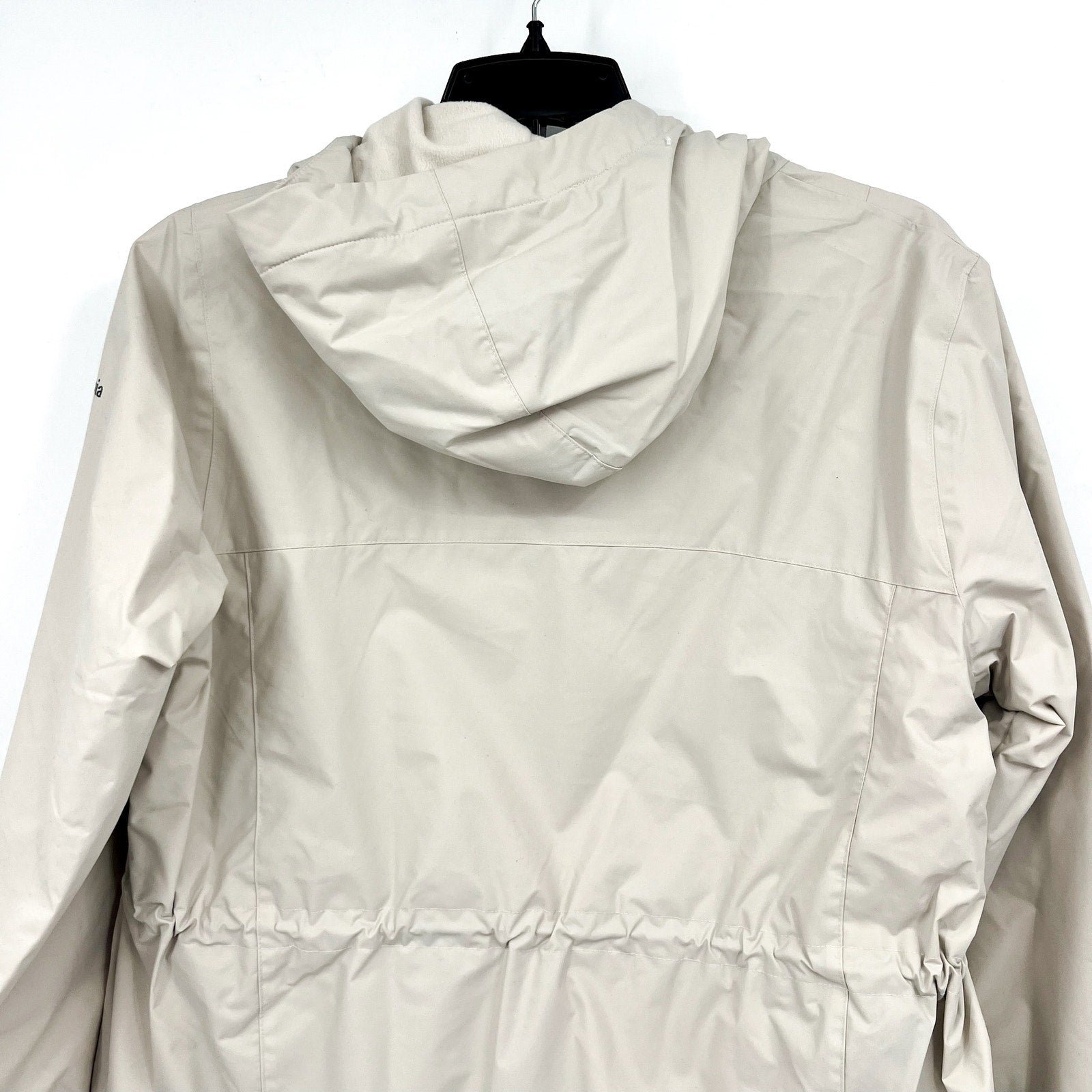COLUMBIA Women Sweet Creek II Lined Rain Jacket Large Dark Stone Waterproof NWT