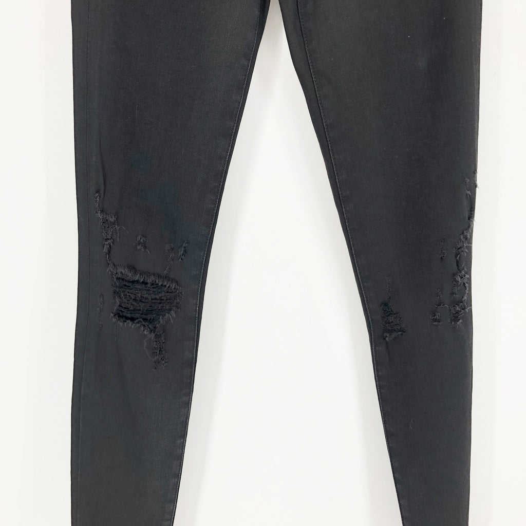 FRAME Womens Le High Skinny Jeans Size 25 US 2 Brisbane Black Raw Hem NWT
