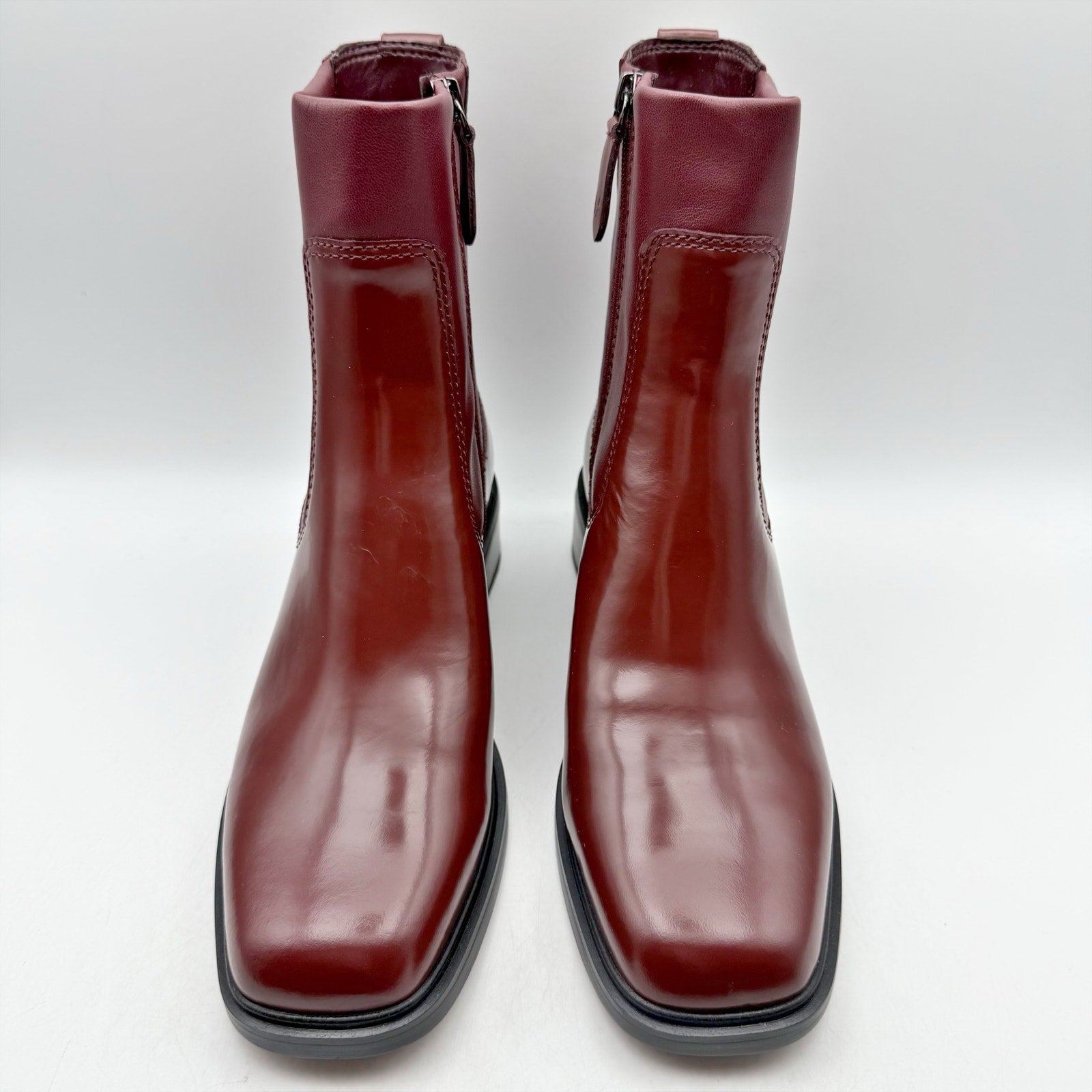 Franco Sarto Womens Gracelyn Ankle Boots US 5.5 Red Leather Booties NIB
