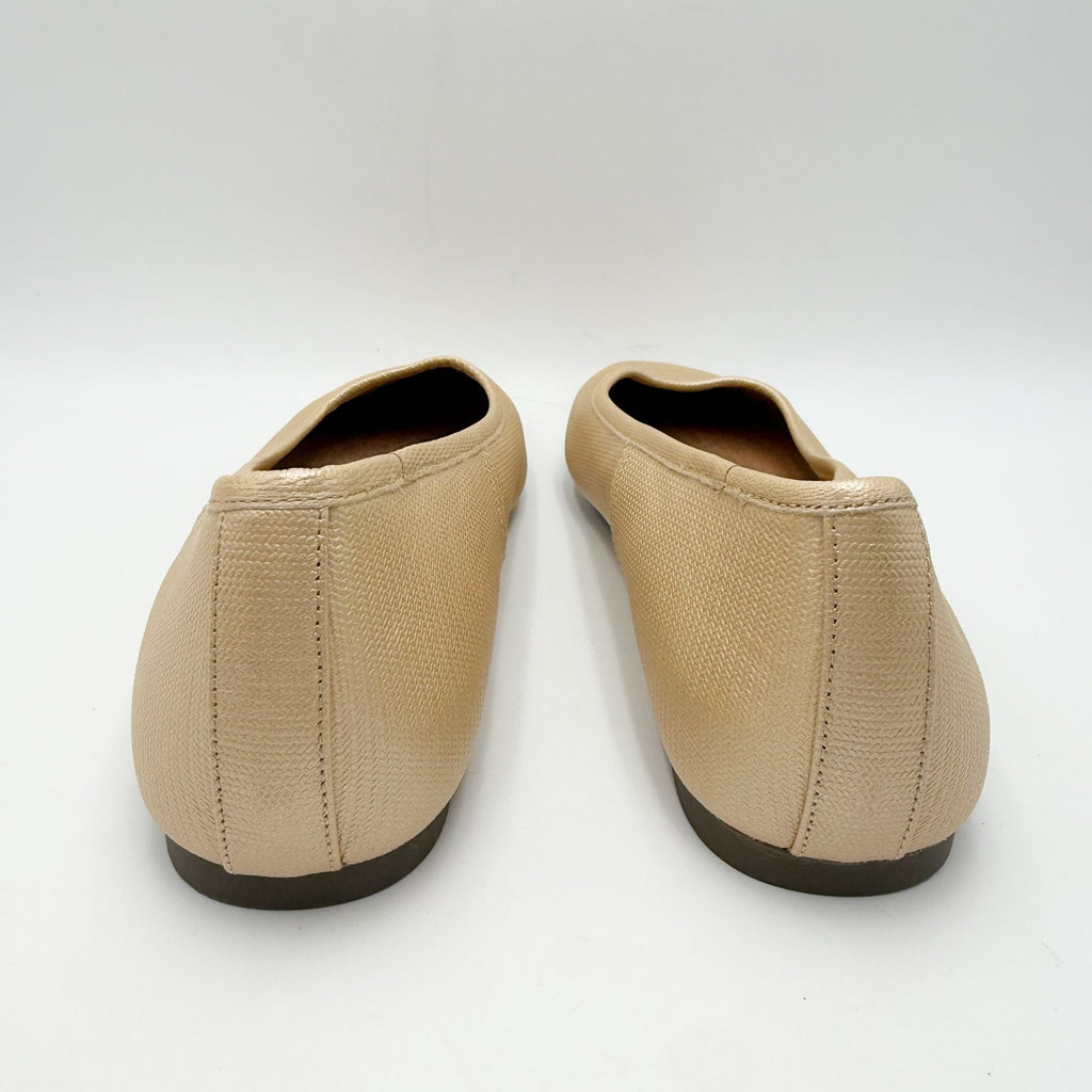 Vionic Womens Orinda Ballet Flats Size 10 EU 41 Gold Leather Slip On NWOB