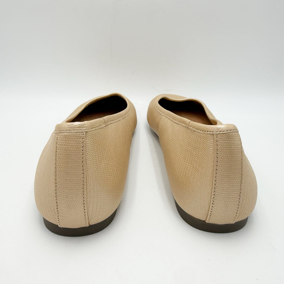 Vionic Womens Orinda Ballet Flats Size 10 EU 41 Gold Leather Slip On NWOB