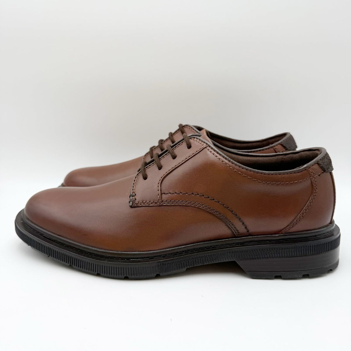 Clarks Mens Burchill Derby Dress Shoes Size 10.5 M Brown Leather NWOB