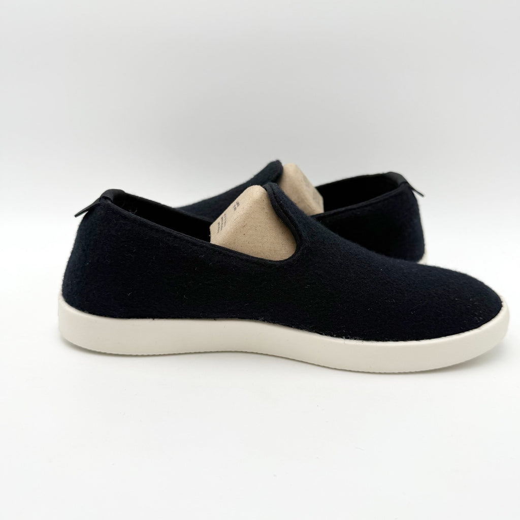 AllBirds Womens Lounger Loafers US 5 EU 35 Black White Wool Slip On NIB