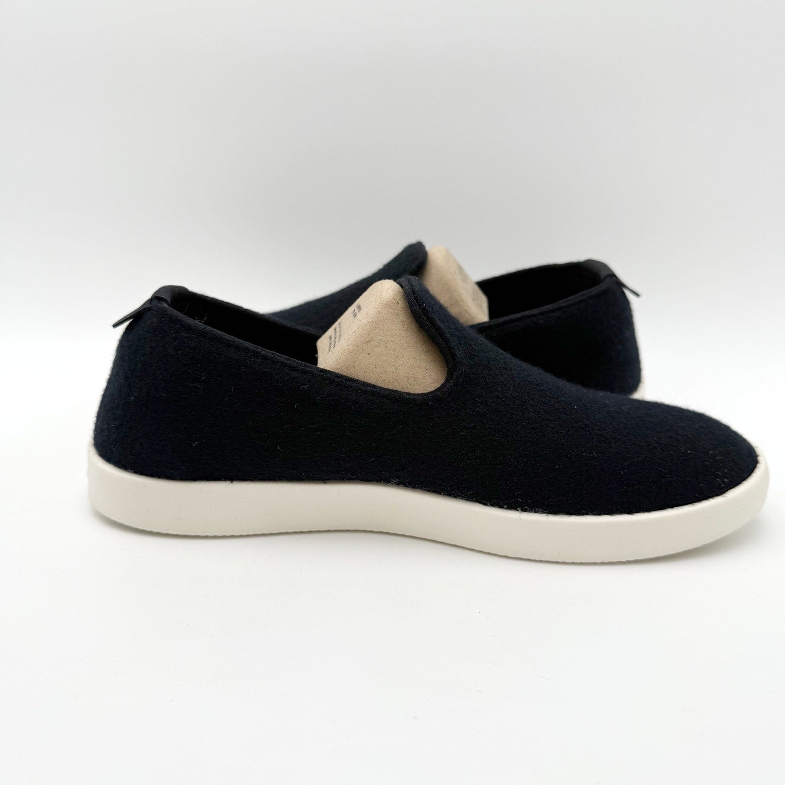 AllBirds Womens Lounger Loafers US 5 EU 35 Black White Wool Slip On NIB