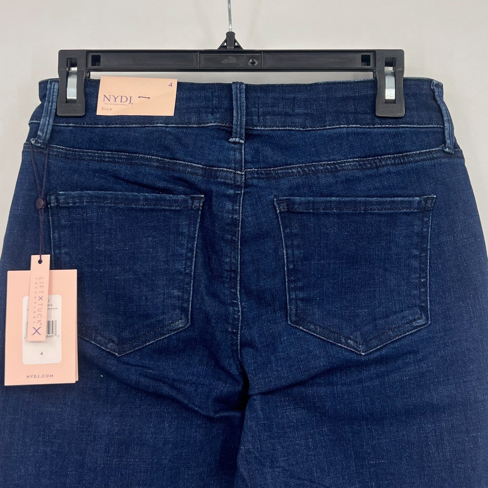 NYDJ Womens Ella Denim Shorts Size 4 Dark Blue Arise 8" Inseam NWT