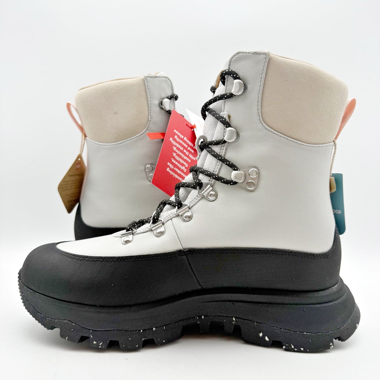 FitFlop Women NEO-D-HYKER E01 Walking Boot US 8 EU 39 White Black Waterproof NIB