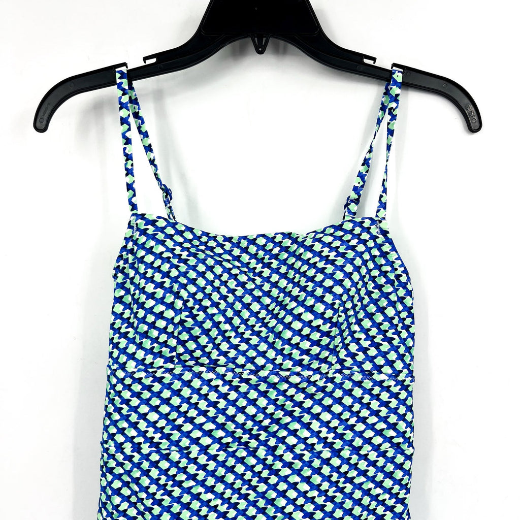 TOMMY BAHAMA Palm Modern Mosaic Pool One-Piece Swimsuit Size 8 Beach Blue NWT
