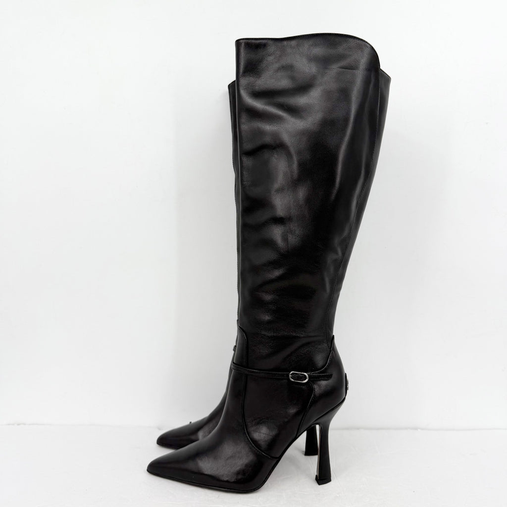 Sam Edelman Womens Elia Above Knee Boots US 6.5 M WIDE CALF Black Leather NIB