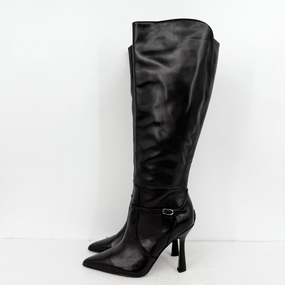Sam Edelman Womens Elia Above Knee Boots US 6.5 M WIDE CALF Black Leather NIB