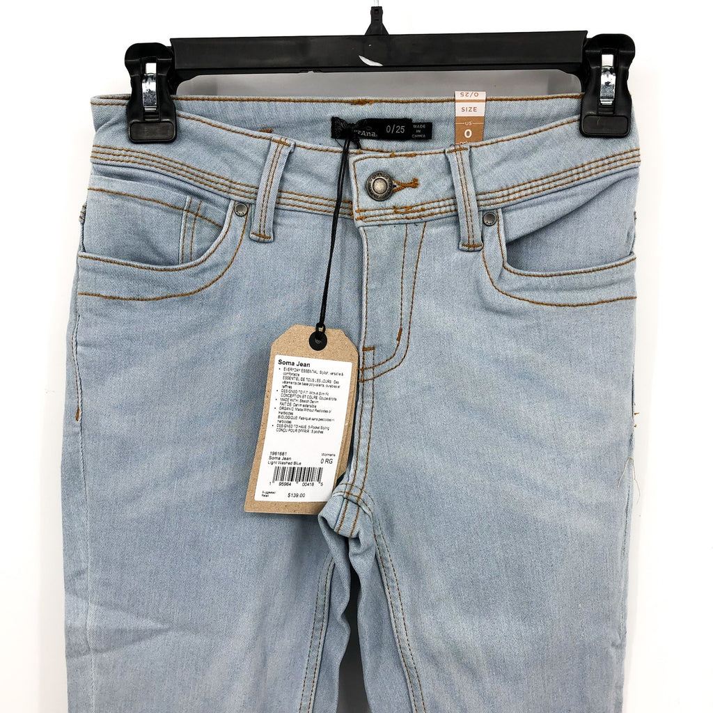 PRANA Women's Soma Skinny Jeans Size 0 25x30 Light Wash Blue Stretch NWT