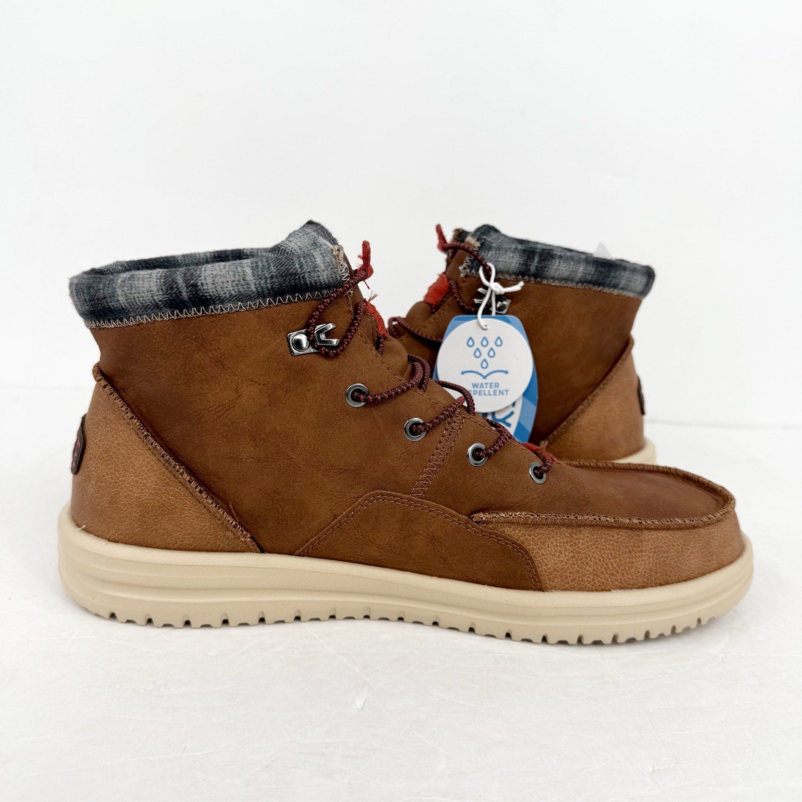 Hey Dude Mens Bradley Classic Ankle Boots US 15 EU 48 Brown Water Resistant NWOB