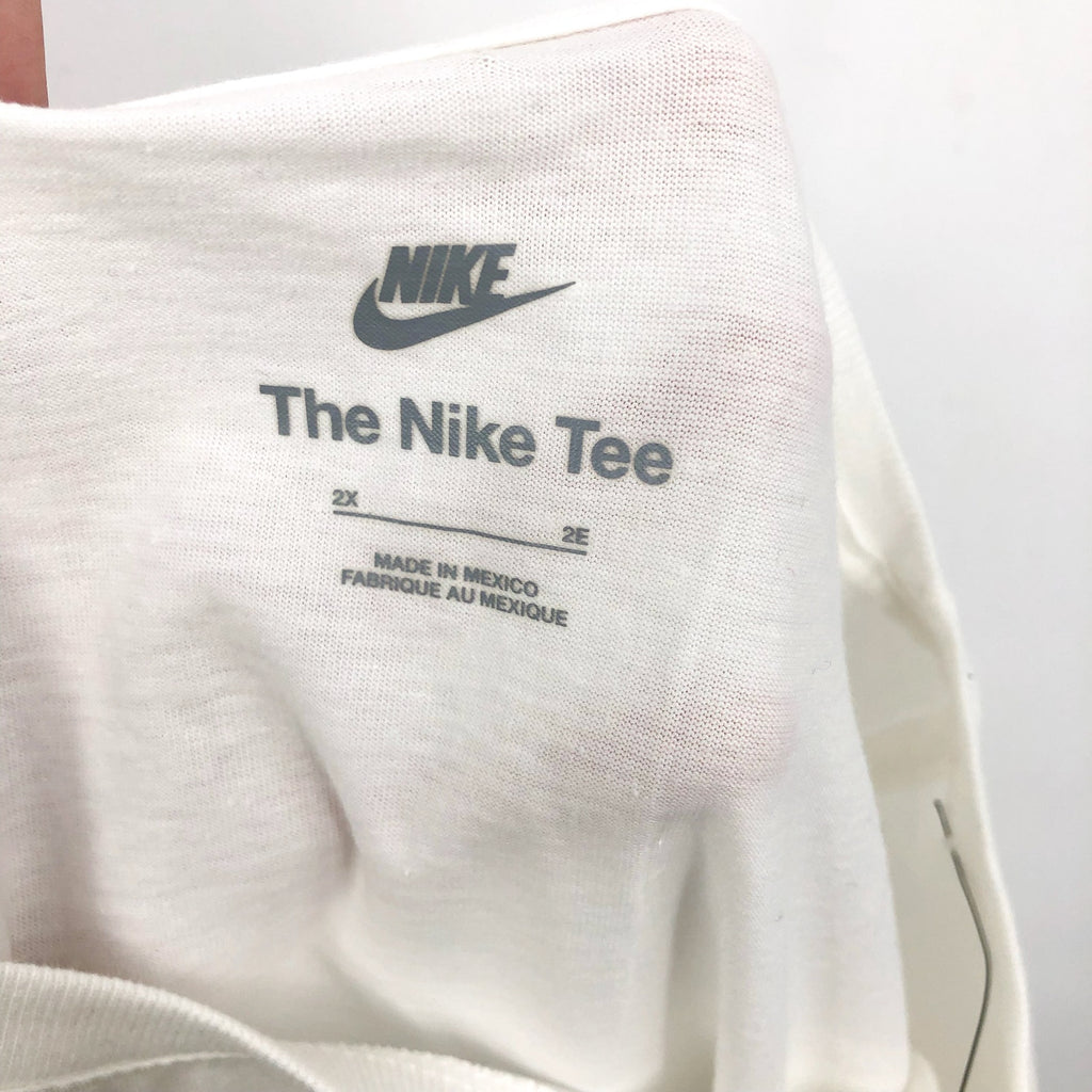 NIKE Women's Club Essentials Logo T-shirt 2X White Short Sleeve NWOT