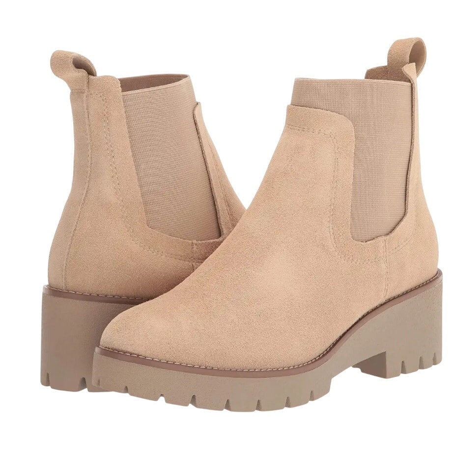 Blondo Womens Dyme Ankle Boots US 10 M Beige Sand Suede Waterproof NWOB