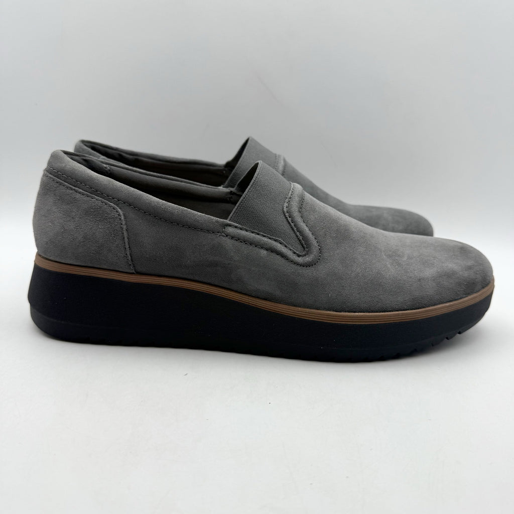 Clarks Womens Zylah Sky Platform Loafers US 11 M EU 42.5 Grey Suede NWOB