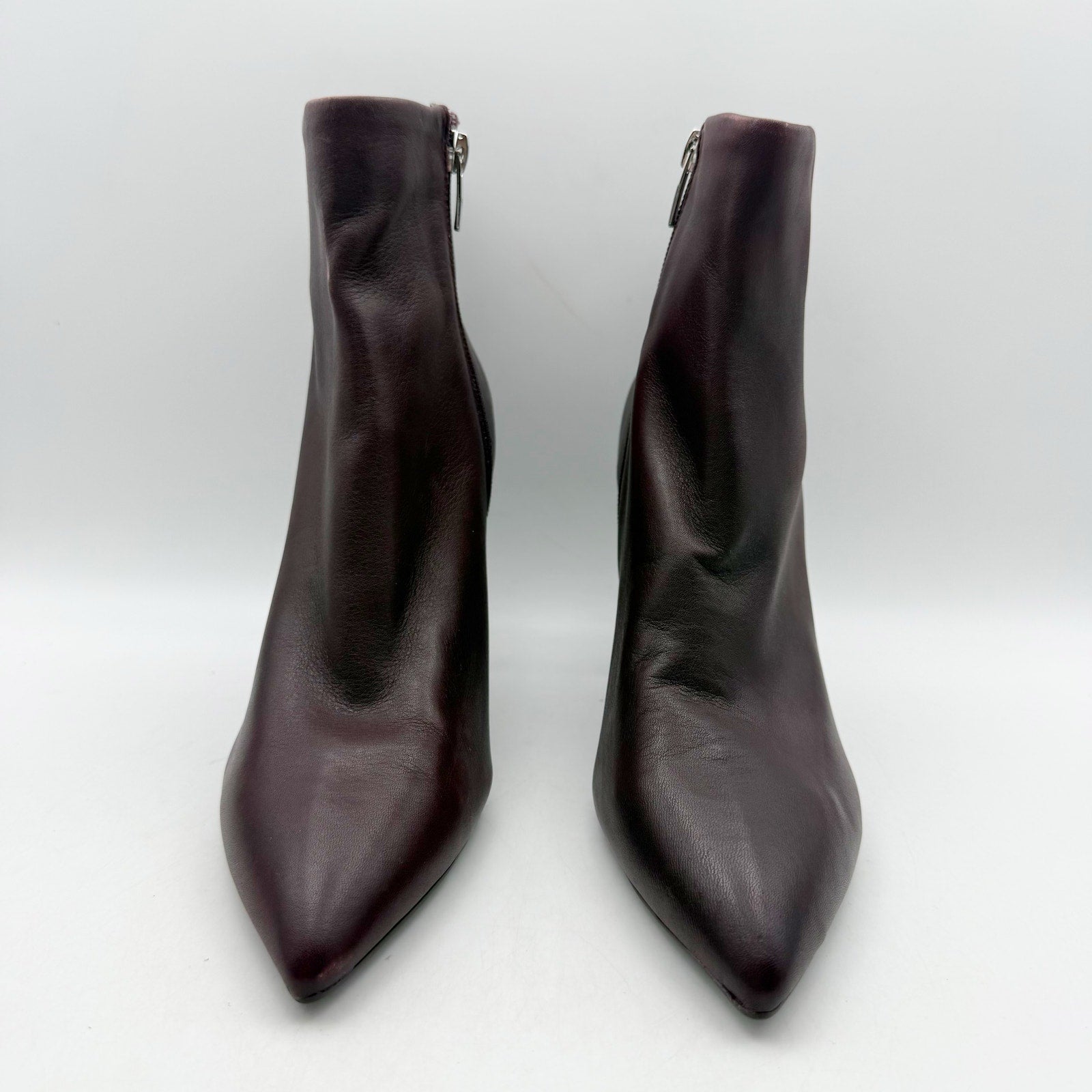 Marc Fisher Womens Glorena Ankle Boots US 8 M Dark Red Leather Bootie NWOB