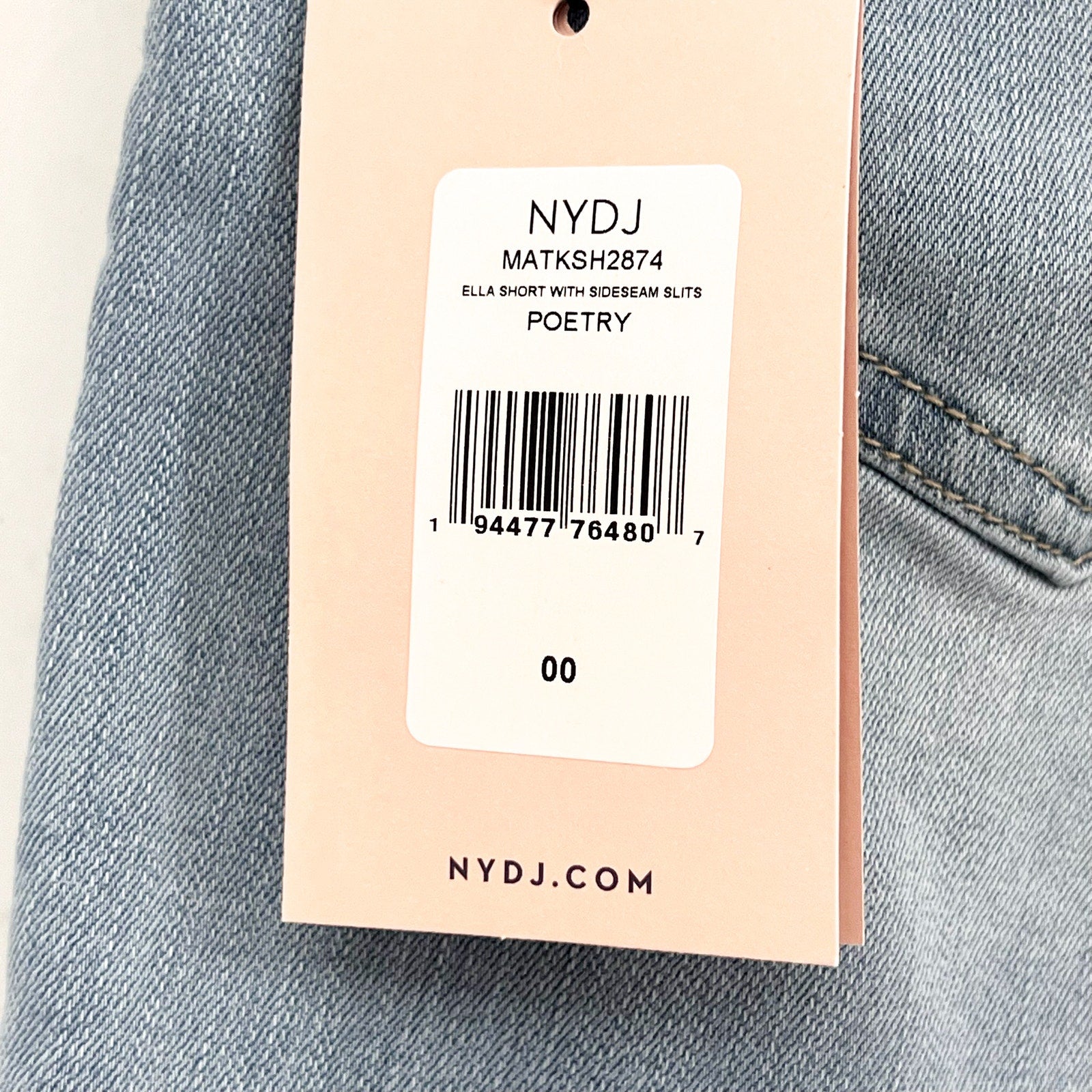 NYDJ Womens Ella Denim Shorts Size 00 Light Blue Poetry 8" Inseam NWT