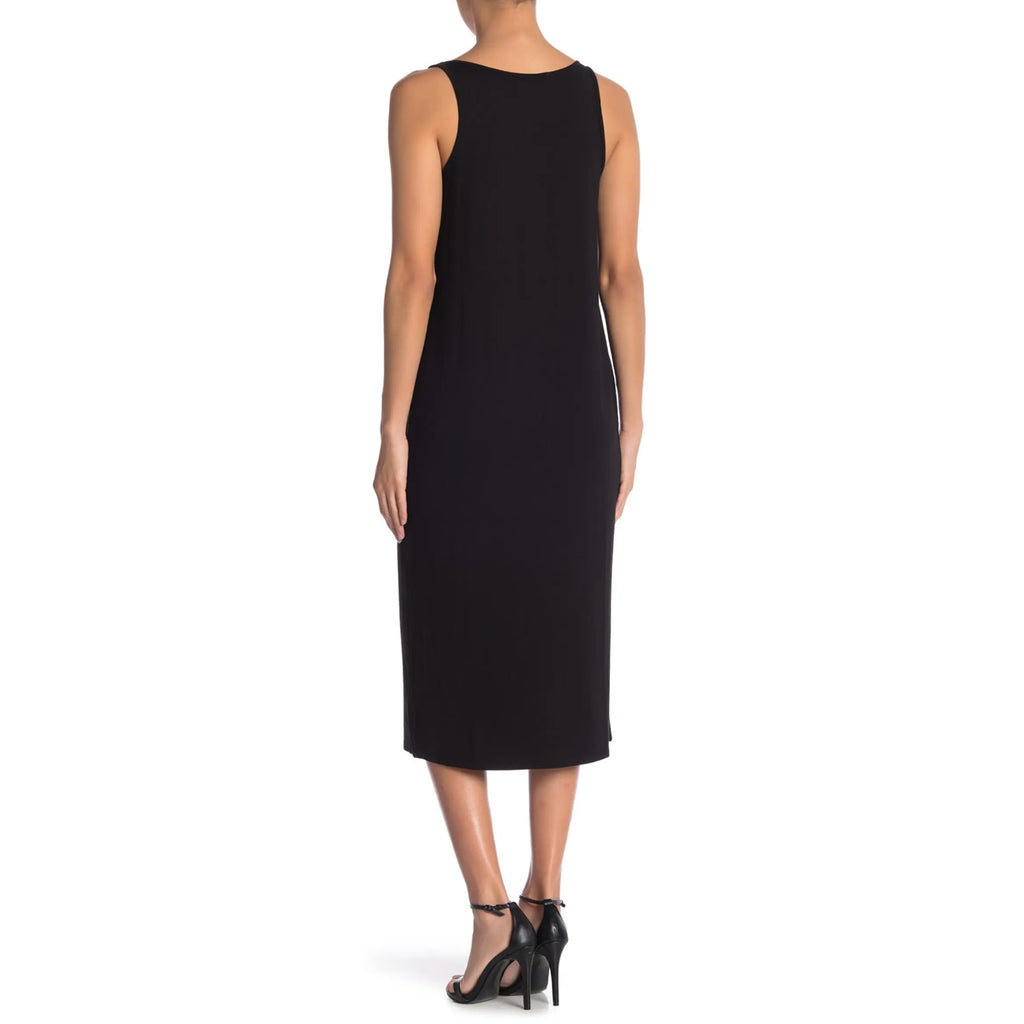 PHILOSOPHY Women's Sleeveless Scoop Neck Midi Dress Medium Black Stretch NWT