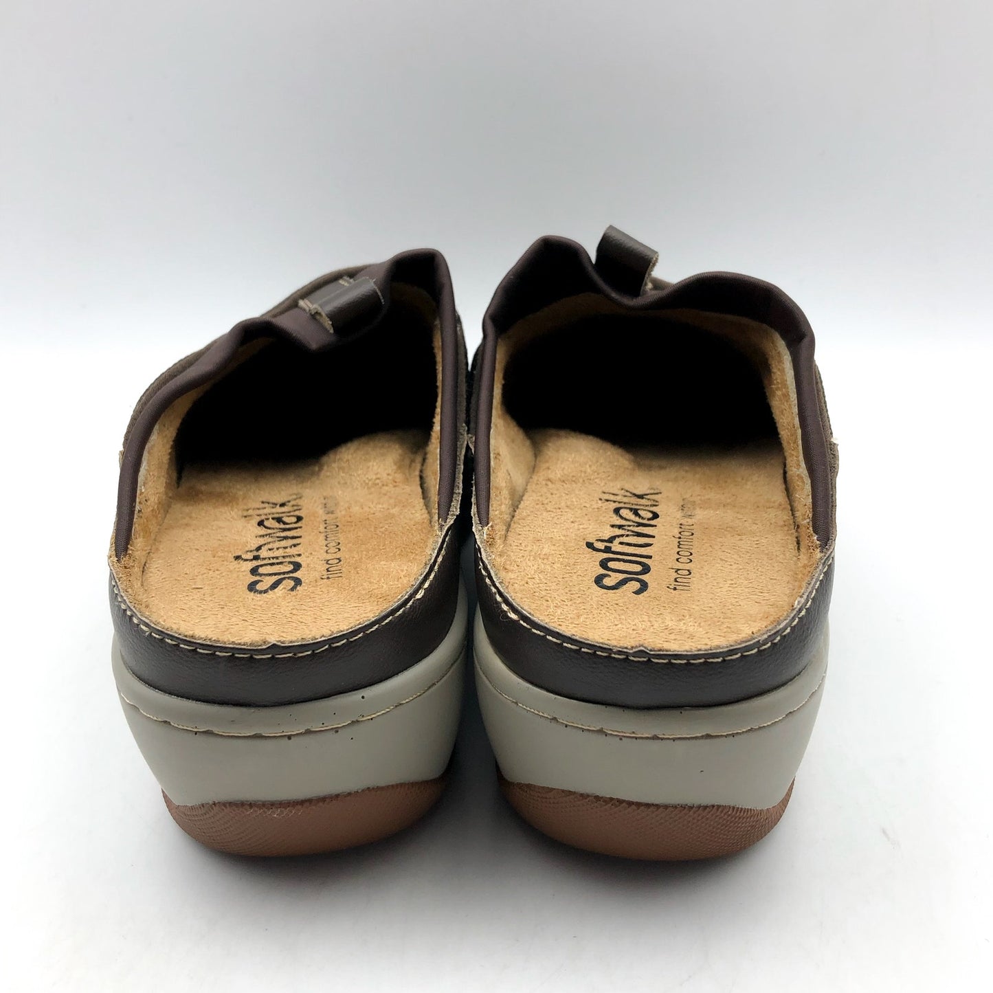 Softwalk Womens Aberdeen Mule Clogs US 7 M EU 37 Dark Brown Leather NIB