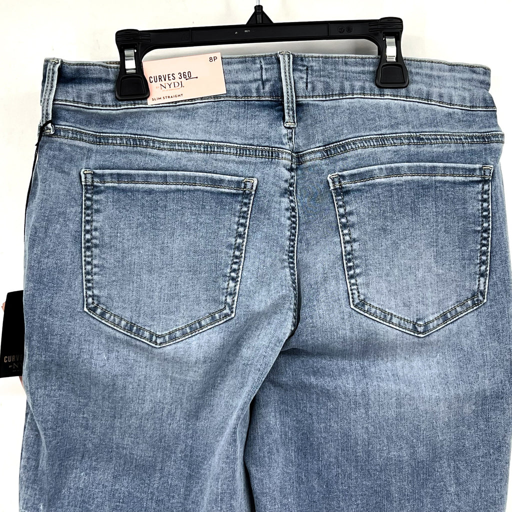 NYDJ Curves 360 Womens Slim Straight Crop Jeans 8 PETITE Charmed Light Blue NWT