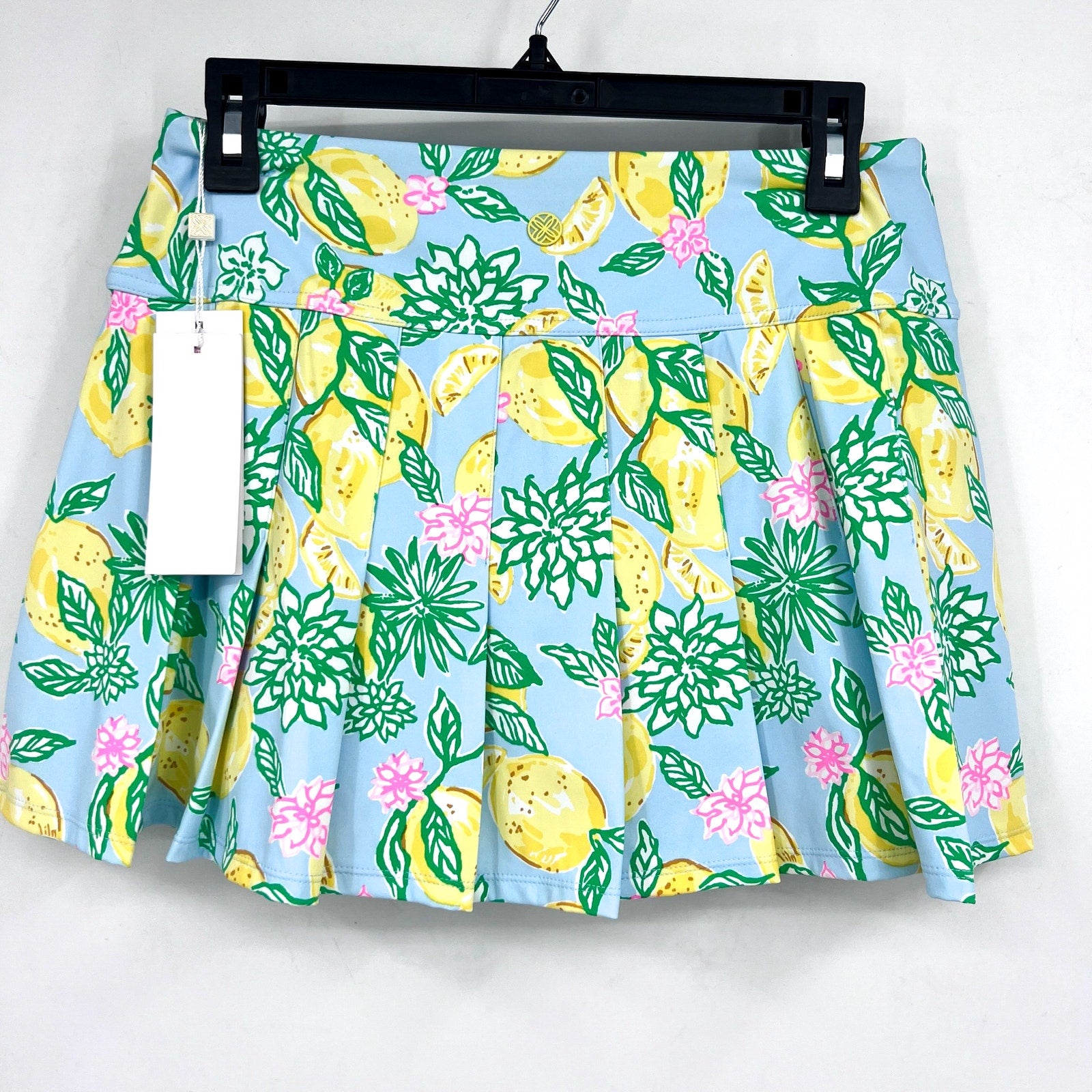 LILLY PULITZER Luxletic Annora Skort Small Bluette Make Lemonade UPF 50+ NWT