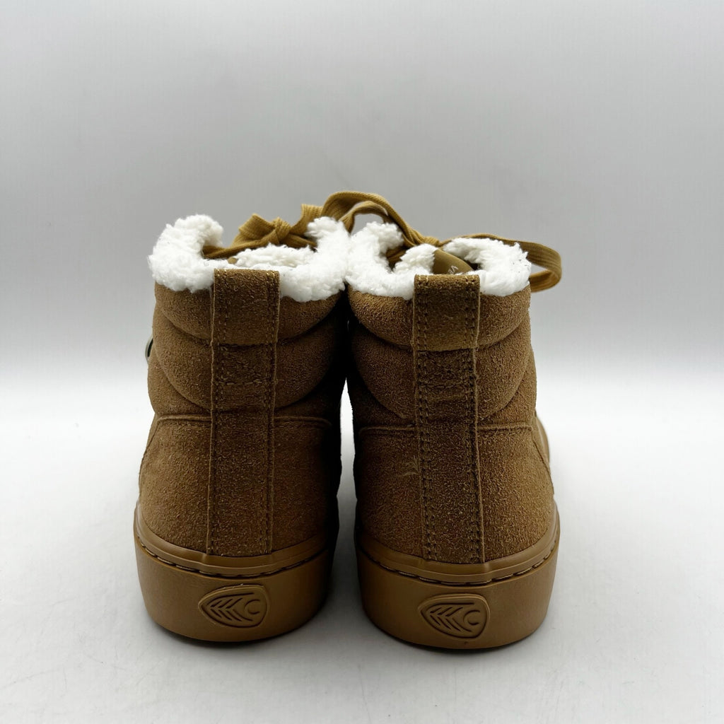 Cariuma Women's OCA Therma High Suede Boots Size 7.5 Tan Caramel Shearling NIB