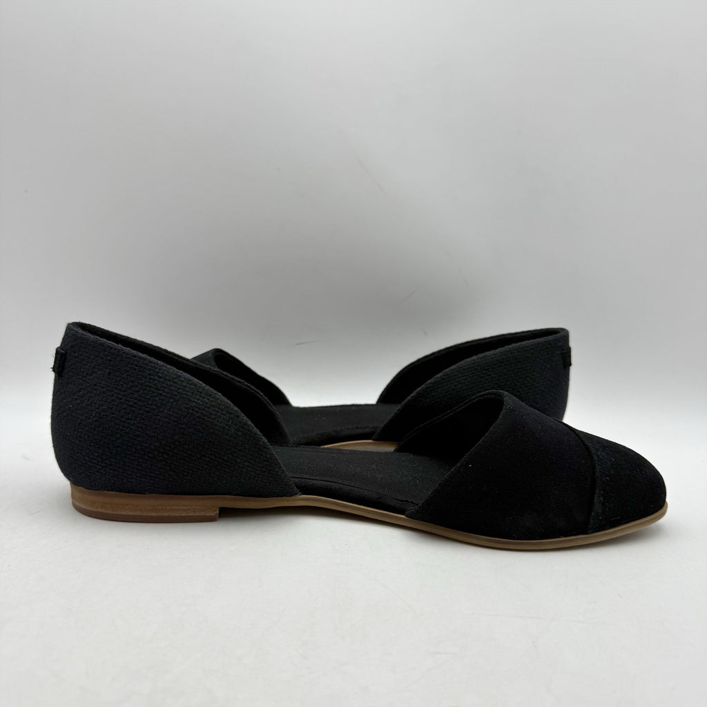 TOMS Womens Jutti D'Orsay Flats Size 9 EU 40 Black Suede NWOB