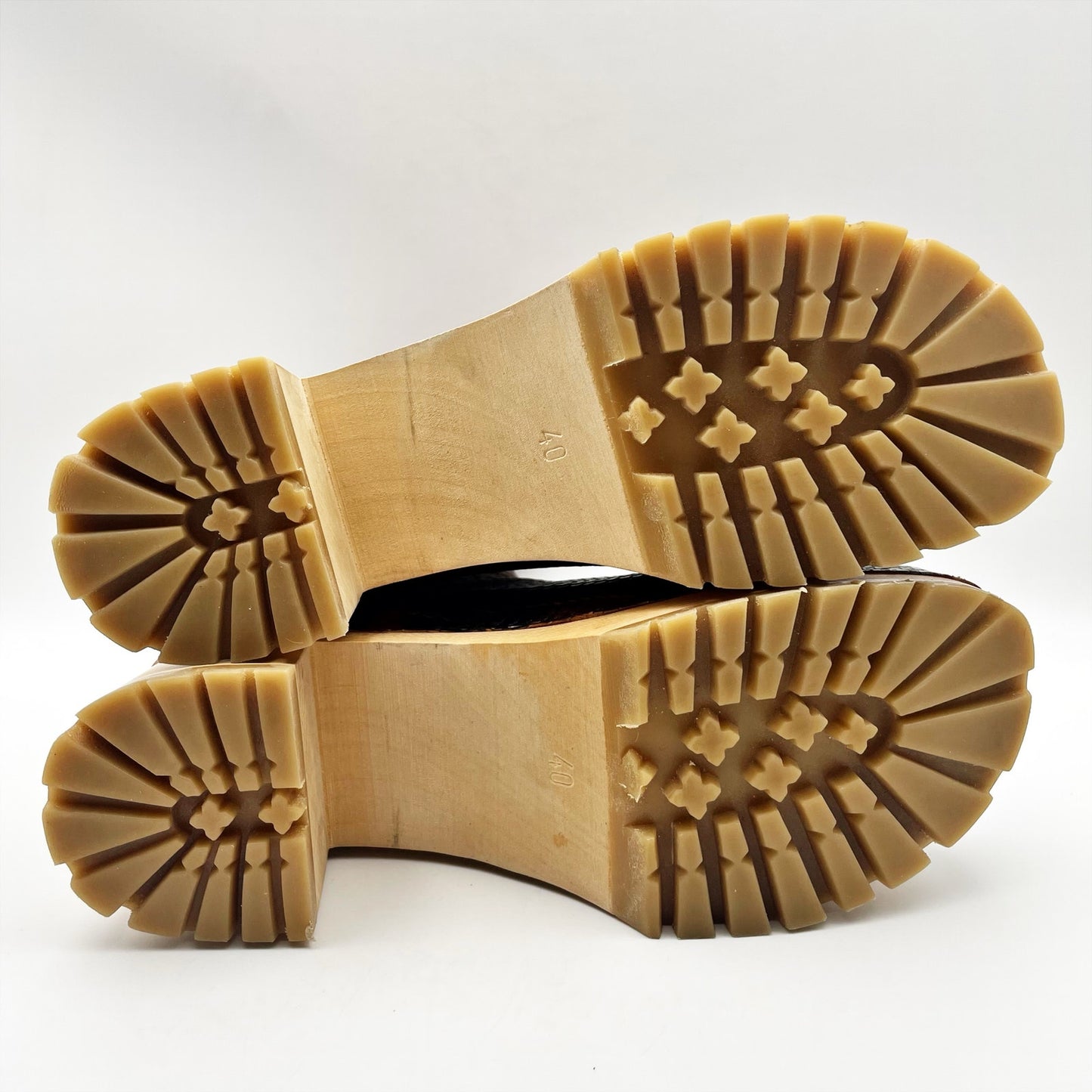 Swedish Hasbeens Womens Stitchy Ankle Boots EU 40 US 10 Brown Black Leather NWOB