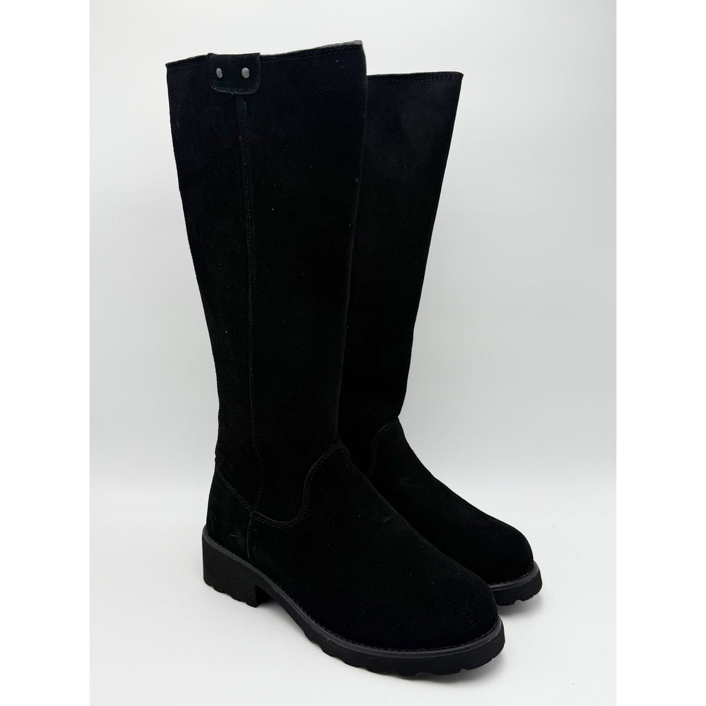 Bearpaw Womens Audrina Knee High Boots Size 6 Black Suede Water Repellent NIB