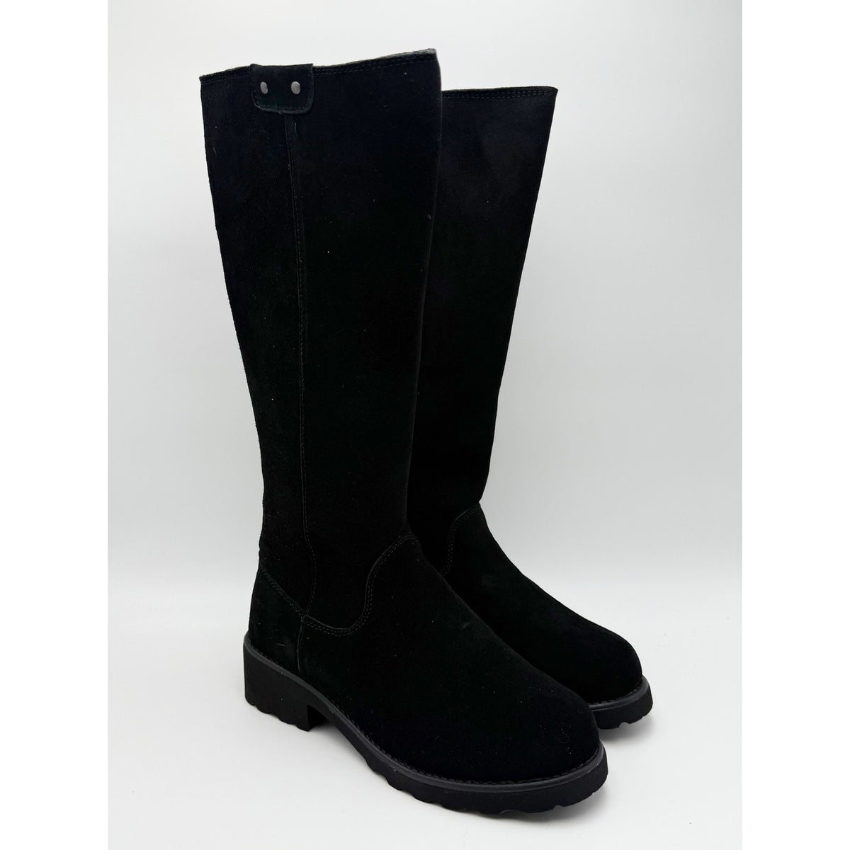 Bearpaw Womens Audrina Knee High Boots Size 6 Black Suede Water Repellent NIB