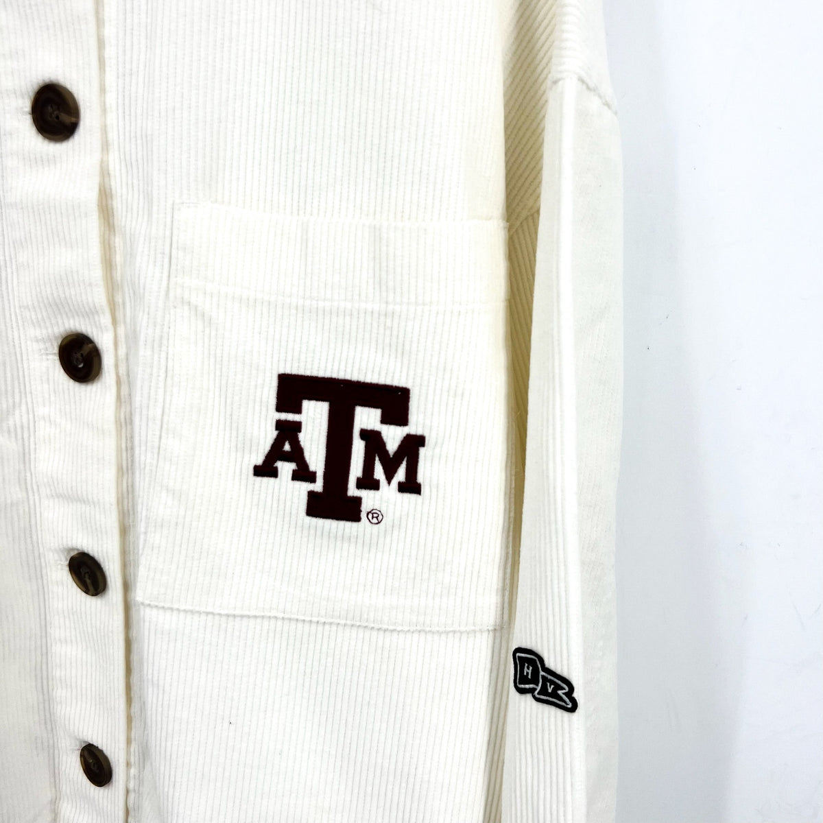 HYPE AND VICE Womens Texas A&M Cropped Jacket US XXL White Corduroy NWT