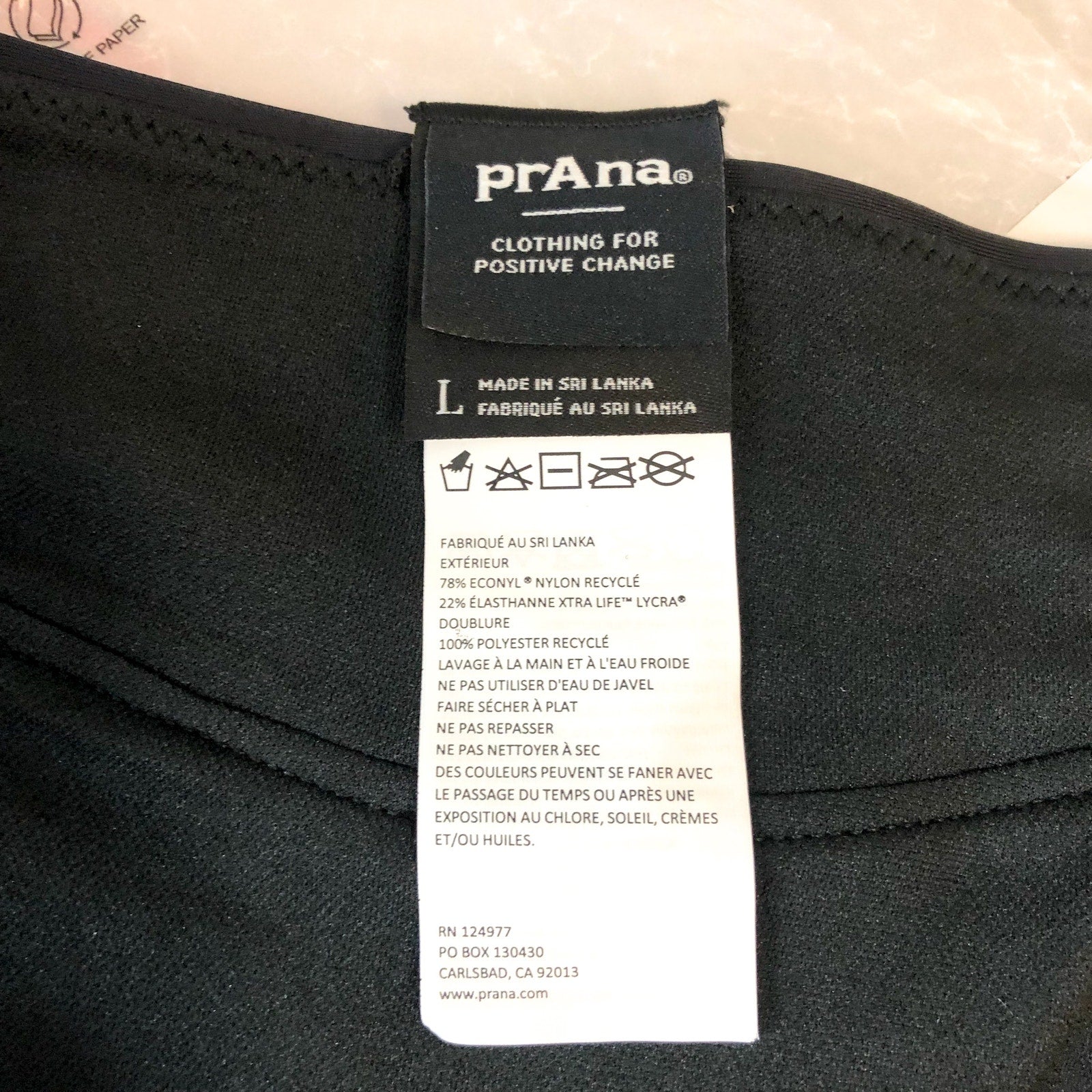 PRANA Women's Presolana Bikini Bottoms Large Black Hipster Swim NWT