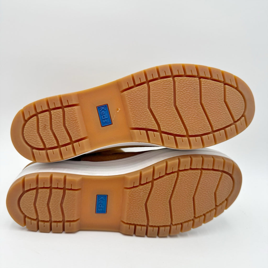 KEDS Womens The Platform Chelsea Boots Size 6.5 Brown Tan Suede NWOB