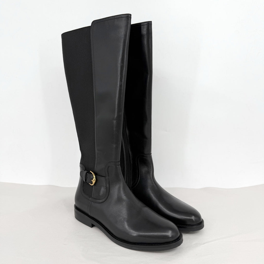 Cole Haan Womens Celestina Knee High Boots Size 8.5 M EU 39 Black Leather NIB