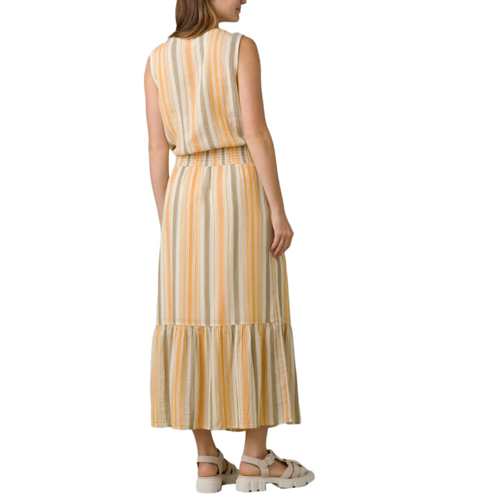 PRANA Women's California Dreaming Maxi Dress Medium Golden Hour Stripe NWT