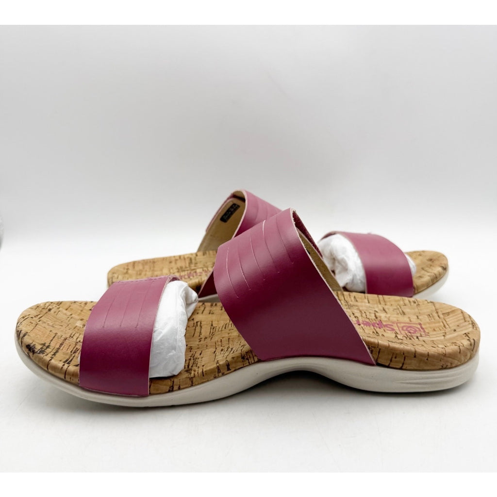 Spenco Women's Layla Slide Sandals Size 8.5 Pink Mauevewood Straps NIB