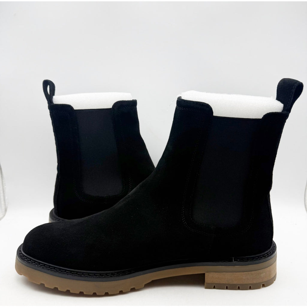 Saint Morta Mens Chunky Chelsea Boots Size 10 EU 44 Black Suede Gum NIB