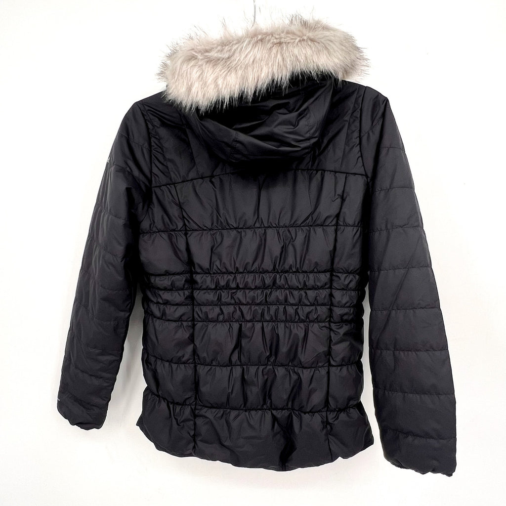 COLUMBIA Women's Sparks Lake III Jacket Medium Black Faux Fur Hood NWOT