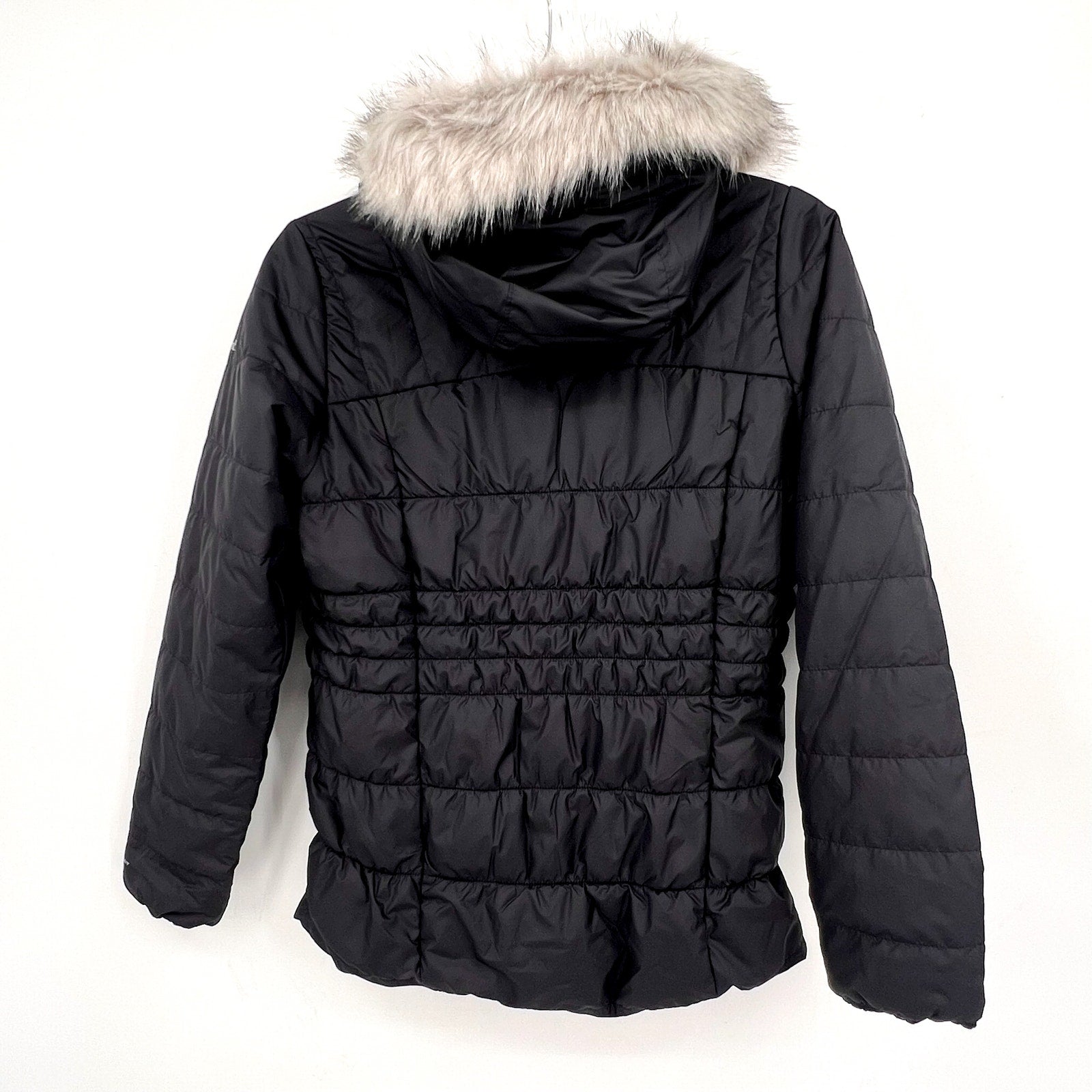 COLUMBIA Women's Sparks Lake III Jacket Medium Black Faux Fur Hood NWOT