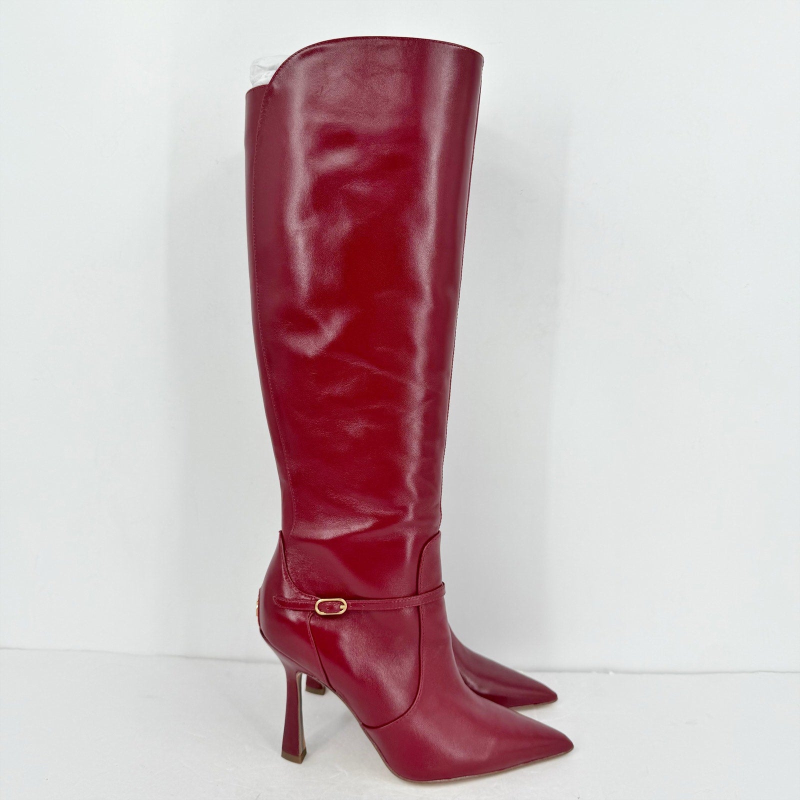 Sam Edelman Womens Elia Above The Knee High Boots US 6 M EU 36 Red Leather NIB