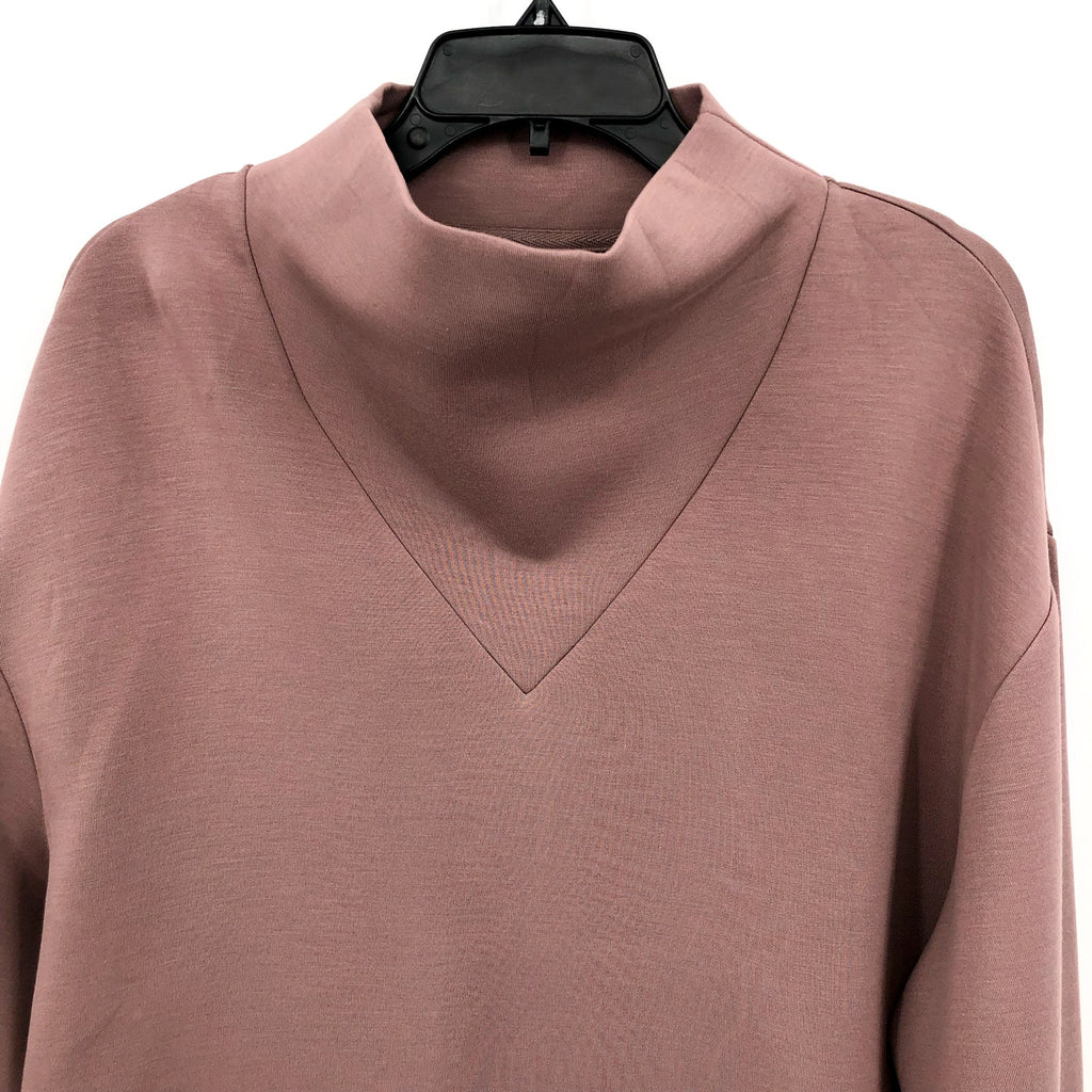 VARLEY Women's Betsy Sweat Shirt Medium Antler Taupe Long Sleeve Cowl Neck NWOT